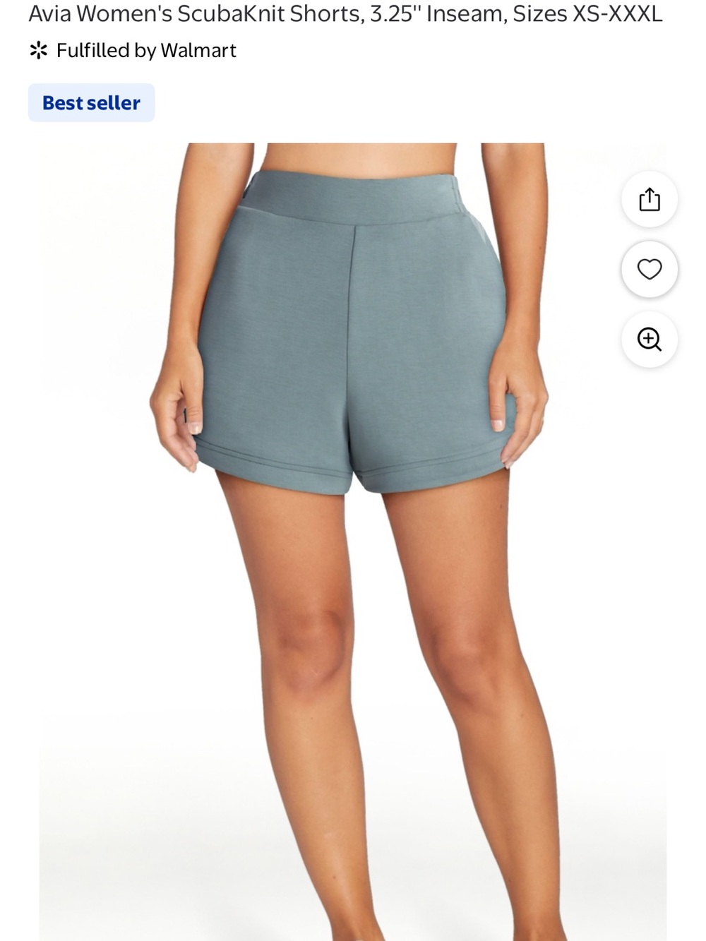 Avia Women's Athletic ScubaKnit Shorts in Dusty Teal